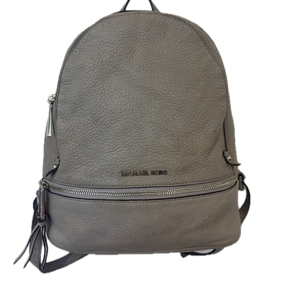 MICHAEL KORS Rhea Medium‎ Grey Leather Backpack main image 7